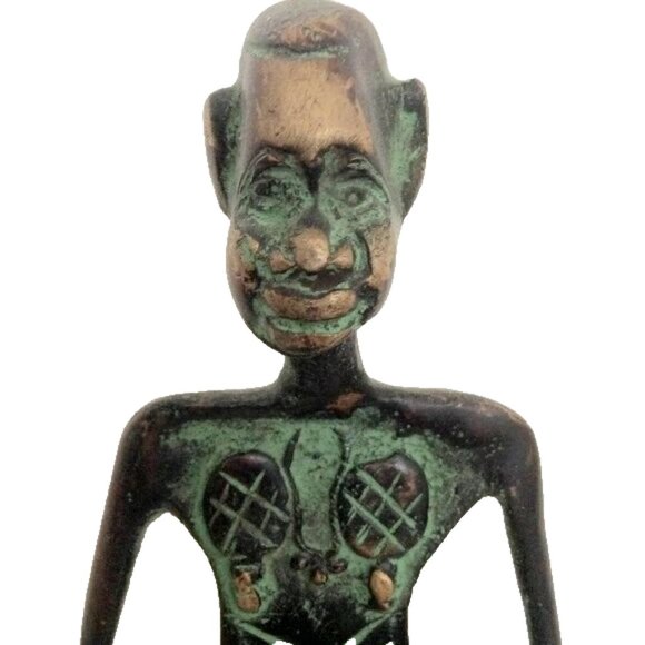 African Tribal Heavy Metal Art Figurine Statue Vintage - Picture 3 of 10